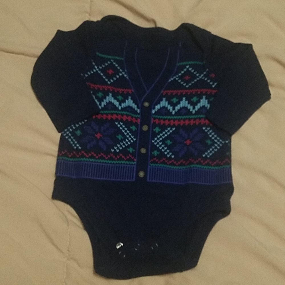 Ugly sweater onesie